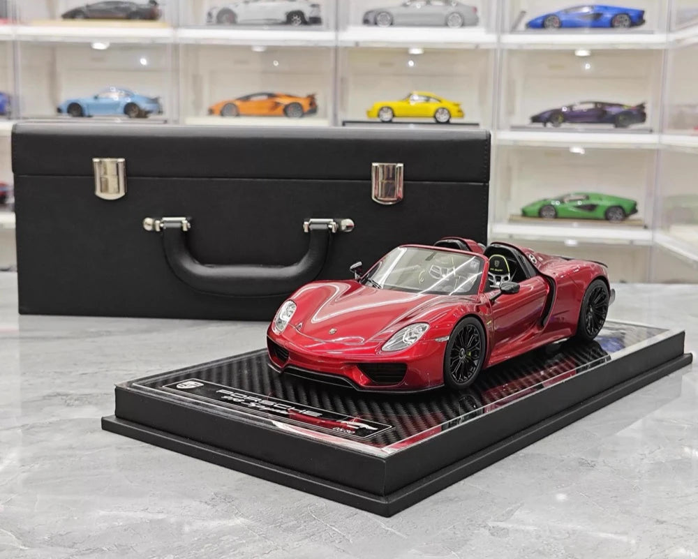 [YY] 1:18 Porsche 2013 918 Spyder Convertible Red Model Car Resin