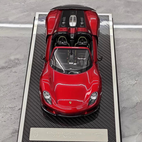[YY] 1:18 Porsche 2013 918 Spyder Convertible Red Model Car Resin