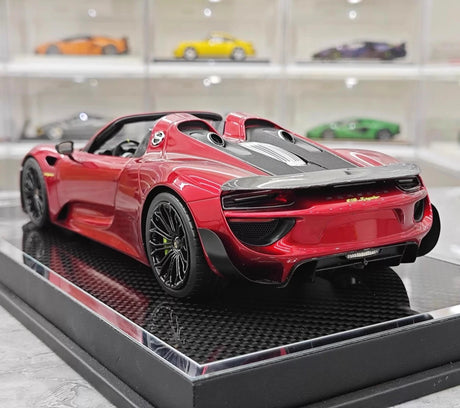 [YY] 1:18 Porsche 2013 918 Spyder Convertible Red Model Car Resin