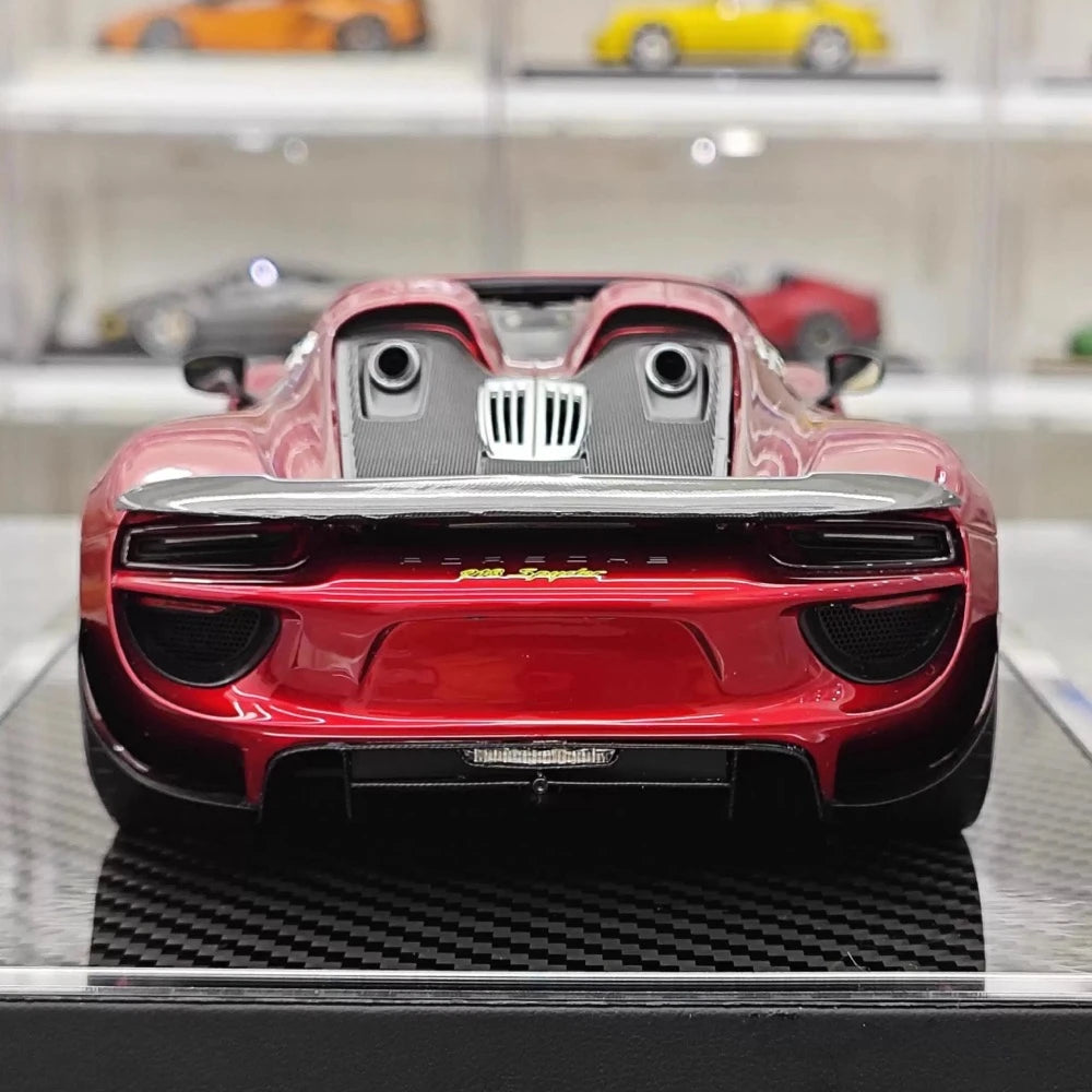 [YY] 1:18 Porsche 2013 918 Spyder Convertible Red Model Car Resin