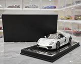 [YY] 1:18 Porsche 2013 918 Spyder Convertible Silver Model Car Resin