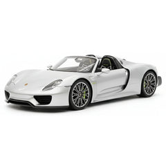 [YY] 1:18 Porsche 2013 918 Spyder Convertible Silver Model Car Resin