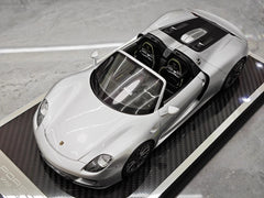 [YY] 1:18 Porsche 2013 918 Spyder Convertible Silver Model Car Resin