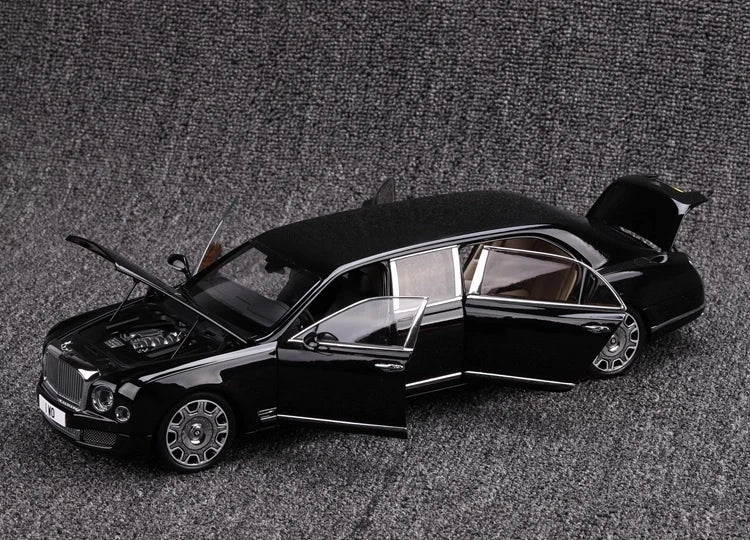 [Almost Real] 1:18 Bentley 2017 Mulsanne Extended Wheelbase Black Model Car Die-Cast