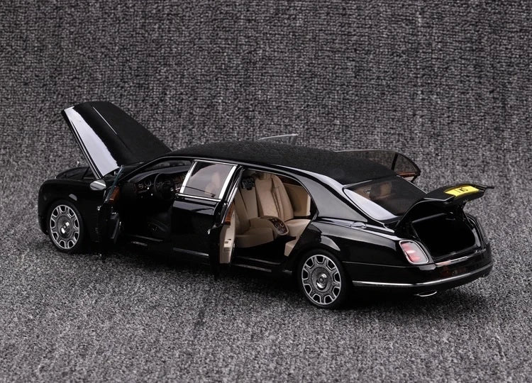 [Almost Real] 1:18 Bentley 2017 Mulsanne Extended Wheelbase Black Model Car Die-Cast