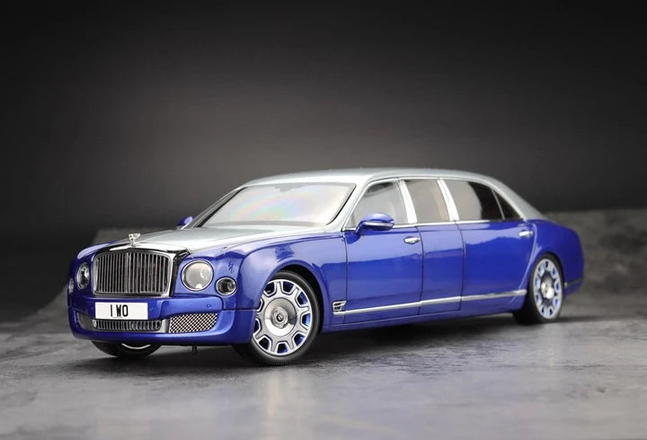 [Almost Real] 1:18 Bentley 2017 Mulsanne Extended Wheelbase Blue Model Car Die-Cast