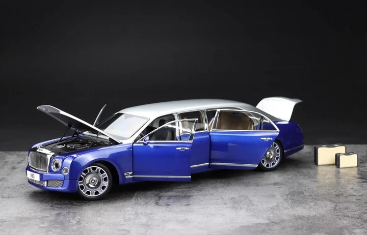 [Almost Real] 1:18 Bentley 2017 Mulsanne Extended Wheelbase Blue Model Car Die-Cast