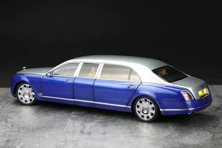 [Almost Real] 1:18 Bentley 2017 Mulsanne Extended Wheelbase Blue Model Car Die-Cast