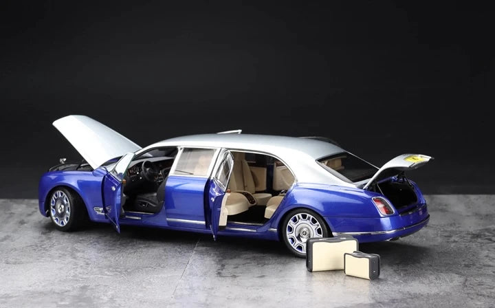 [Almost Real] 1:18 Bentley 2017 Mulsanne Extended Wheelbase Blue Model Car Die-Cast