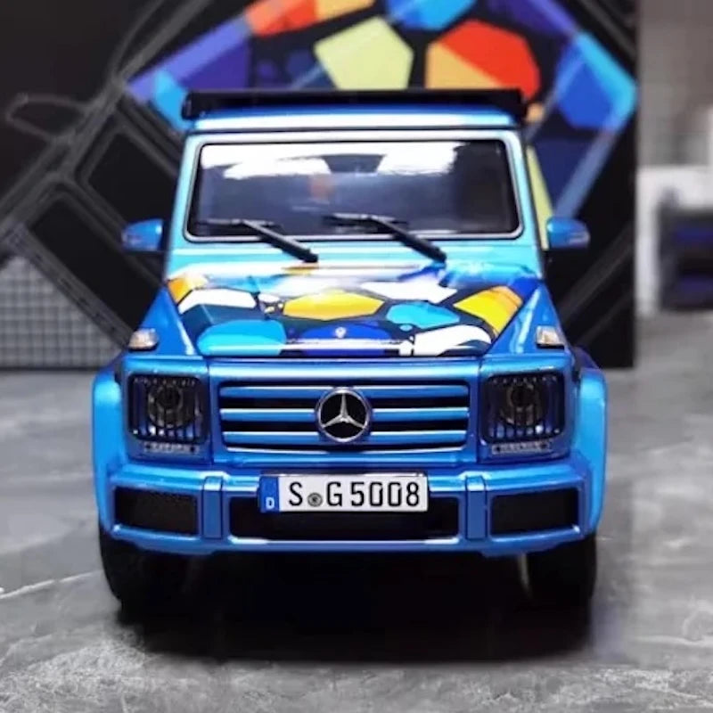 [Almost Real] 1:18 Mercedes-Benz 2018 G-Class G500 W463 Blue Model Car Die-Cast