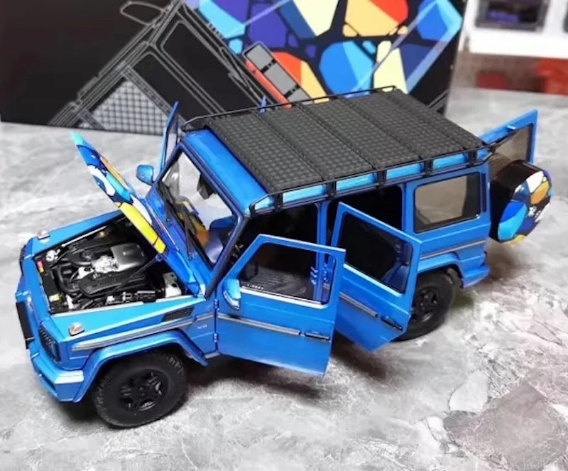 [Almost Real] 1:18 Mercedes-Benz 2018 G-Class G500 W463 Blue Model Car Die-Cast
