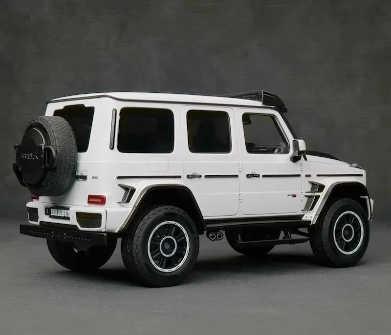 [Almost Real] 1:18 Mercedes-Benz 2023 G63 AMG 4x4 Brabus 800 White Model Car Die-Cast