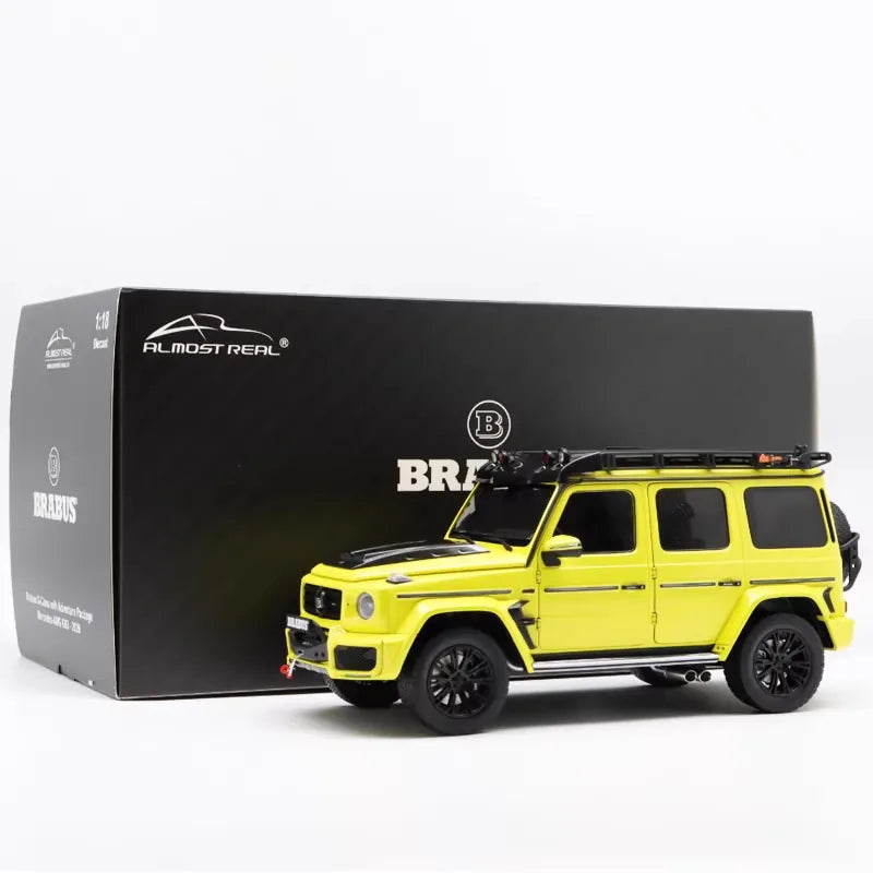 [Almost Real] 1:18 Mercedes-Benz 2023 G63 AMG 4x4 Brabus 800 Yellow Model Car Die-Cast