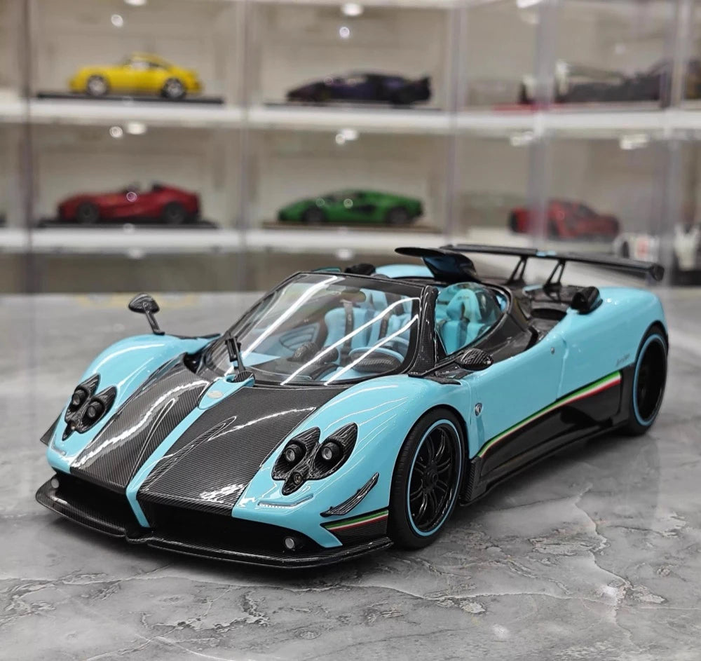 [Almost Real] 1:18 Pagani 2009 Zonda Uno Roadster blu modellino di auto Die-Cast