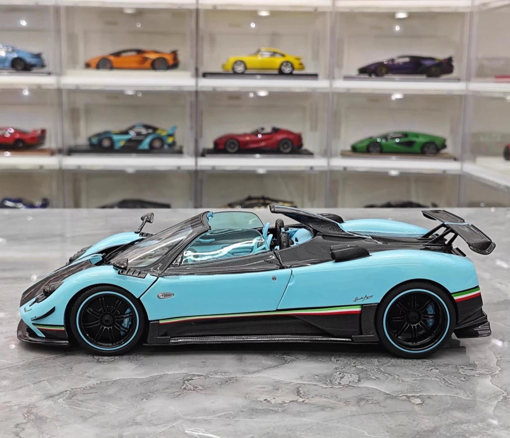 [Almost Real] 1:18 Pagani 2009 Zonda Uno Roadster blu modellino di auto Die-Cast
