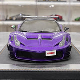 [Ares modello] 1:18 Ferrari 2010 458 GT Widebody viola modellino di auto resina