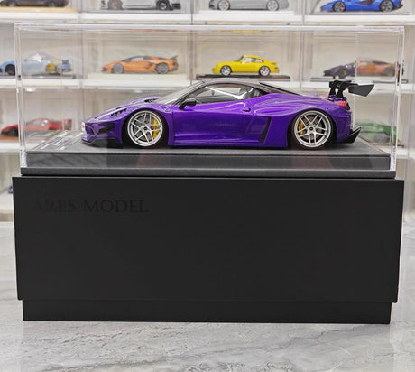 [Ares Model] 1:18 Ferrari 2010 458 GT Widebody Purple Model Car Resin