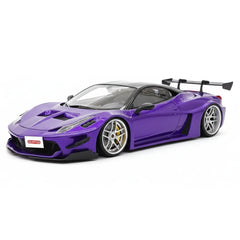 [Ares modello] 1:18 Ferrari 2010 458 GT Widebody viola modellino di auto resina