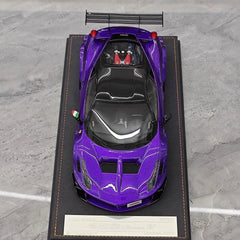 [Ares modello] 1:18 Ferrari 2010 458 GT Widebody viola modellino di auto resina