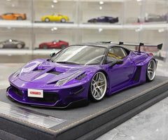 [Ares modello] 1:18 Ferrari 2010 458 GT Widebody viola modellino di auto resina