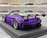 [Ares modello] 1:18 Ferrari 2010 458 GT Widebody viola modellino di auto resina