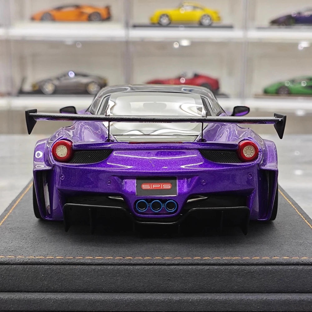 [Ares modello] 1:18 Ferrari 2010 458 GT Widebody viola modellino di auto resina