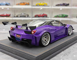 [Ares modello] 1:18 Ferrari 2010 458 GT Widebody viola modellino di auto resina