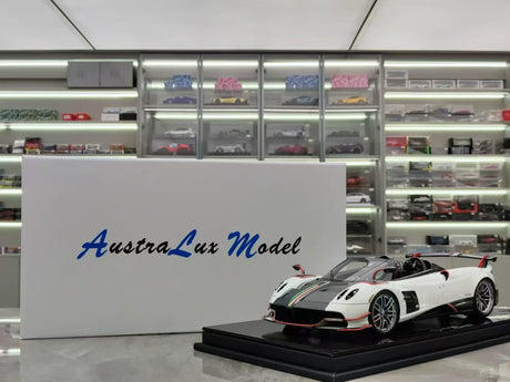 AustraLux Pagani 2019 Huayra Roadster BC White 1:18 – Collectible Resin Model Resin
