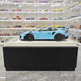 [Davis & Giovanni] 1:18 Porsche 2018 911 GT2 RS Weissach Förpackning blå modellbil harts