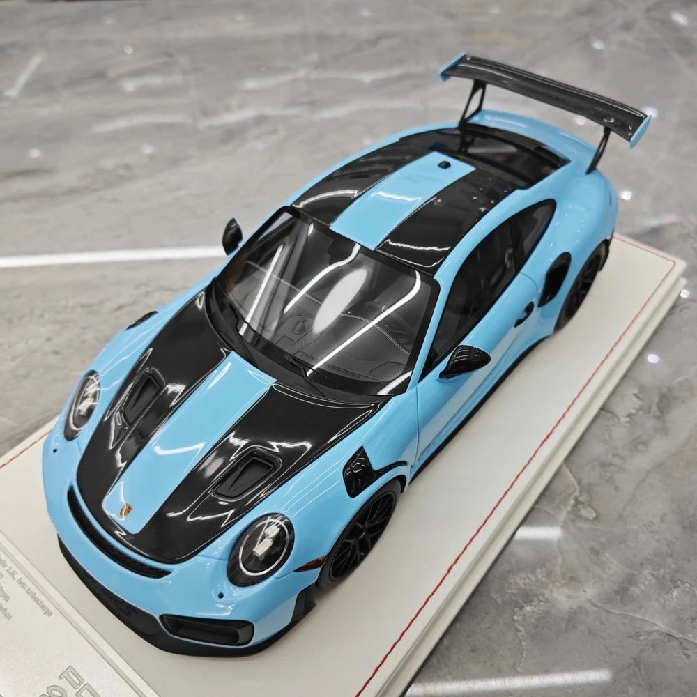 [Davis & Giovanni] 1:18 Porsche 2018 911 GT2 RS Weissach Package bleu voiture miniature Resin