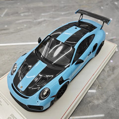 [Davis & Giovanni] 1:18 Porsche 2018 911 GT2 RS Weissach Package bleu voiture miniature Resin