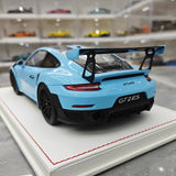 [Davis & Giovanni] 1:18 Porsche 2018 911 GT2 RS Weissach Förpackning blå modellbil harts
