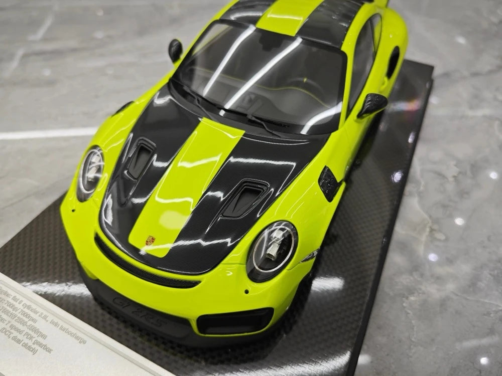 [Davis & Giovanni] 1:18 Porsche 2018 911 GT2 RS Weissach confezione Cyan modellino di auto resina