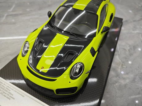 [Davis & Giovanni] 1:18 Porsche 2018 911 GT2 RS Weissach Package Cyan voiture miniature Resin