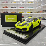 [Davis & Giovanni] 1:18 Porsche 2018 911 GT2 RS Weissach confezione Cyan modellino di auto resina