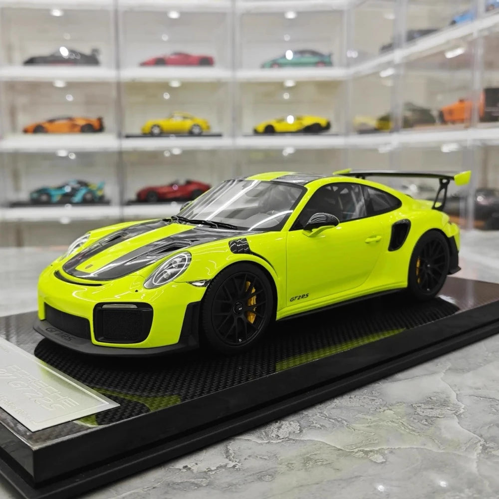 [Davis & Giovanni] 1:18 Porsche 2018 911 GT2 RS Weissach confezione Cyan modellino di auto resina
