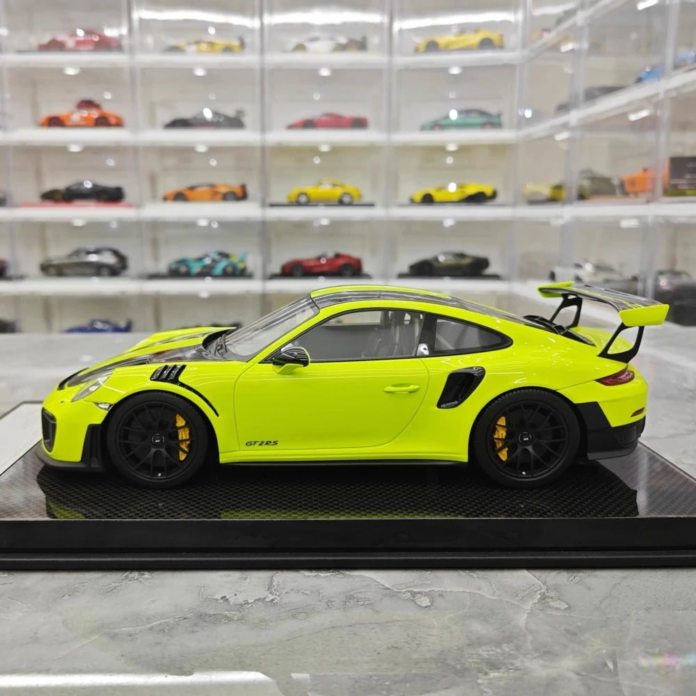 [Davis & Giovanni] 1:18 Porsche 2018 911 GT2 RS Weissach confezione Cyan modellino di auto resina