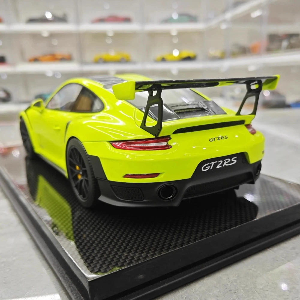 [Davis & Giovanni] 1:18 Porsche 2018 911 GT2 RS Weissach confezione Cyan modellino di auto resina