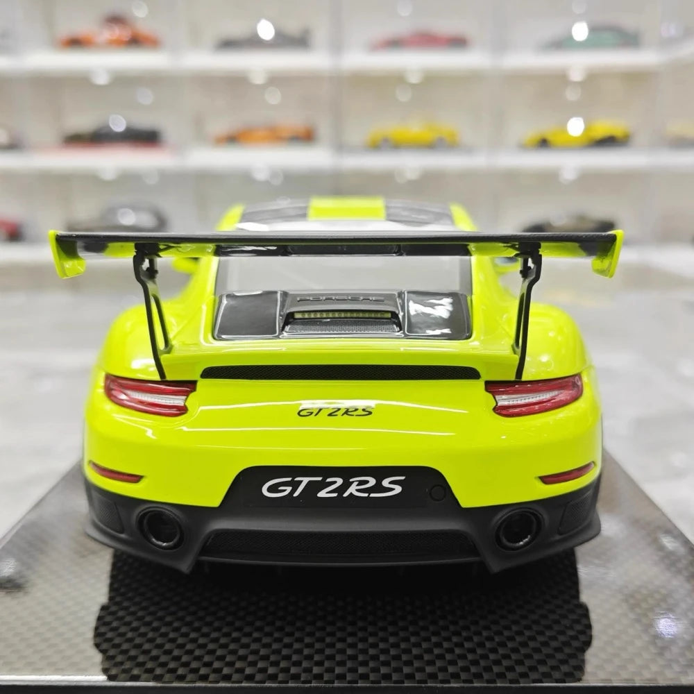 [Davis & Giovanni] 1:18 Porsche 2018 911 GT2 RS Weissach confezione Cyan modellino di auto resina