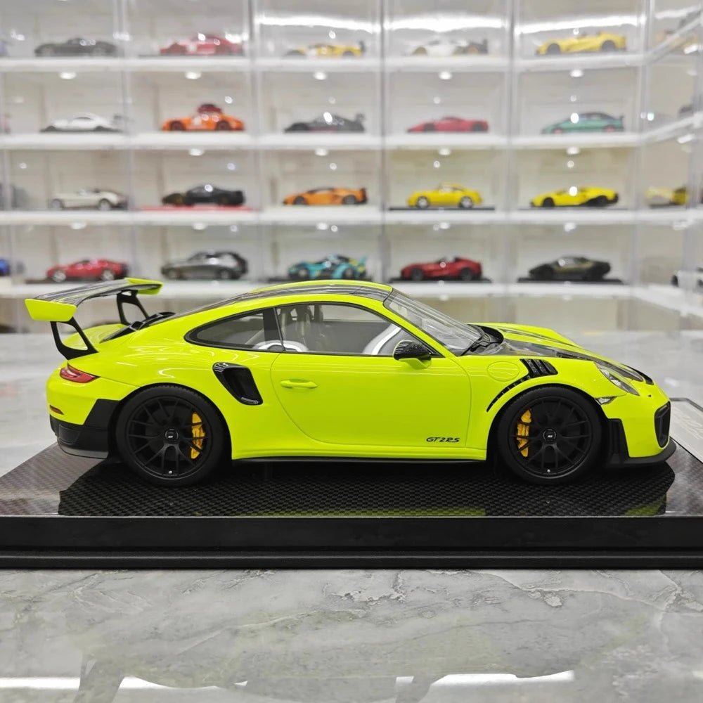 [Davis & Giovanni] 1:18 Porsche 2018 911 GT2 RS Weissach confezione Cyan modellino di auto resina