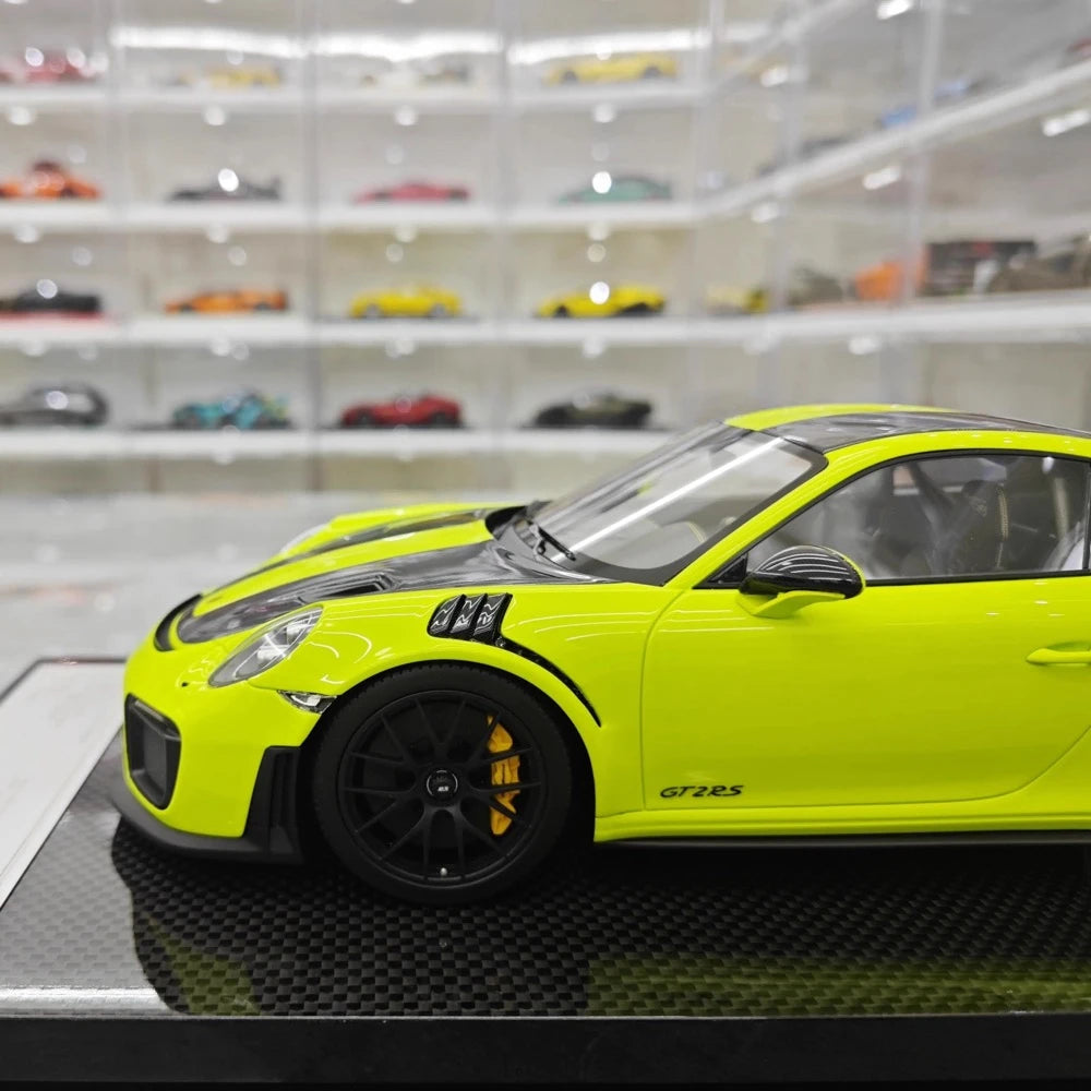 [Davis & Giovanni] 1:18 Porsche 2018 911 GT2 RS Weissach confezione Cyan modellino di auto resina