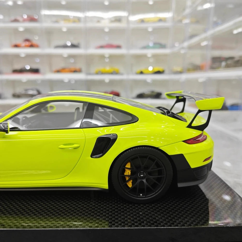 [Davis & Giovanni] 1:18 Porsche 2018 911 GT2 RS Weissach confezione Cyan modellino di auto resina