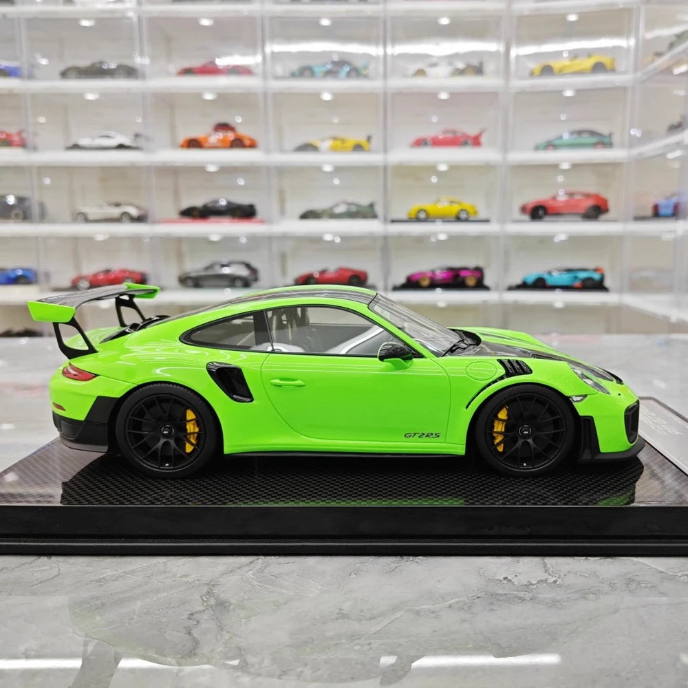 [Davis & Giovanni] 1:18 Porsche 2018 911 GT2 RS Weissach confezione verde modellino di auto resina