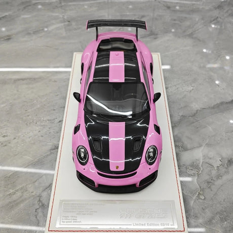 [Davis & Giovanni] 1:18 Porsche 2018 911 GT2 RS Weissach Package rose voiture miniature Resin