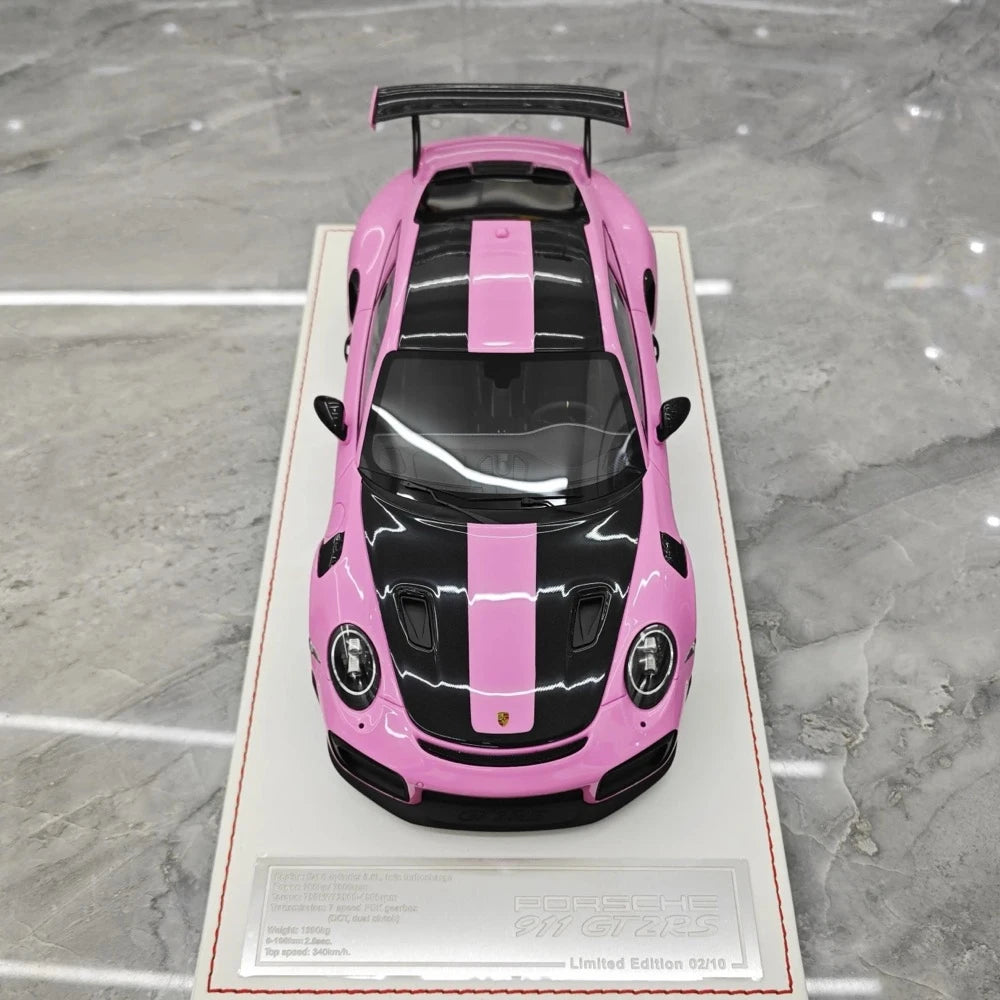 [Davis & Giovanni] 1:18 Porsche 2018 911 GT2 RS Weissach Package Pink Model Car Resin