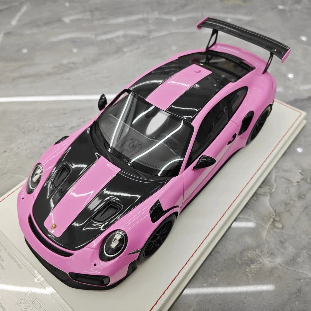 [Davis & Giovanni] 1:18 Porsche 2018 911 GT2 RS Weissach Package Pink Model Car Resin