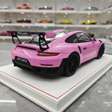 [Davis & Giovanni] 1:18 Porsche 2018 911 GT2 RS Weissach Package Pink Model Car Resin