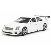 AutoArt Cadillac 2004 CTS-V wit geel blauw Accent 1:18 – verzamelmodelauto van gegoten metaal