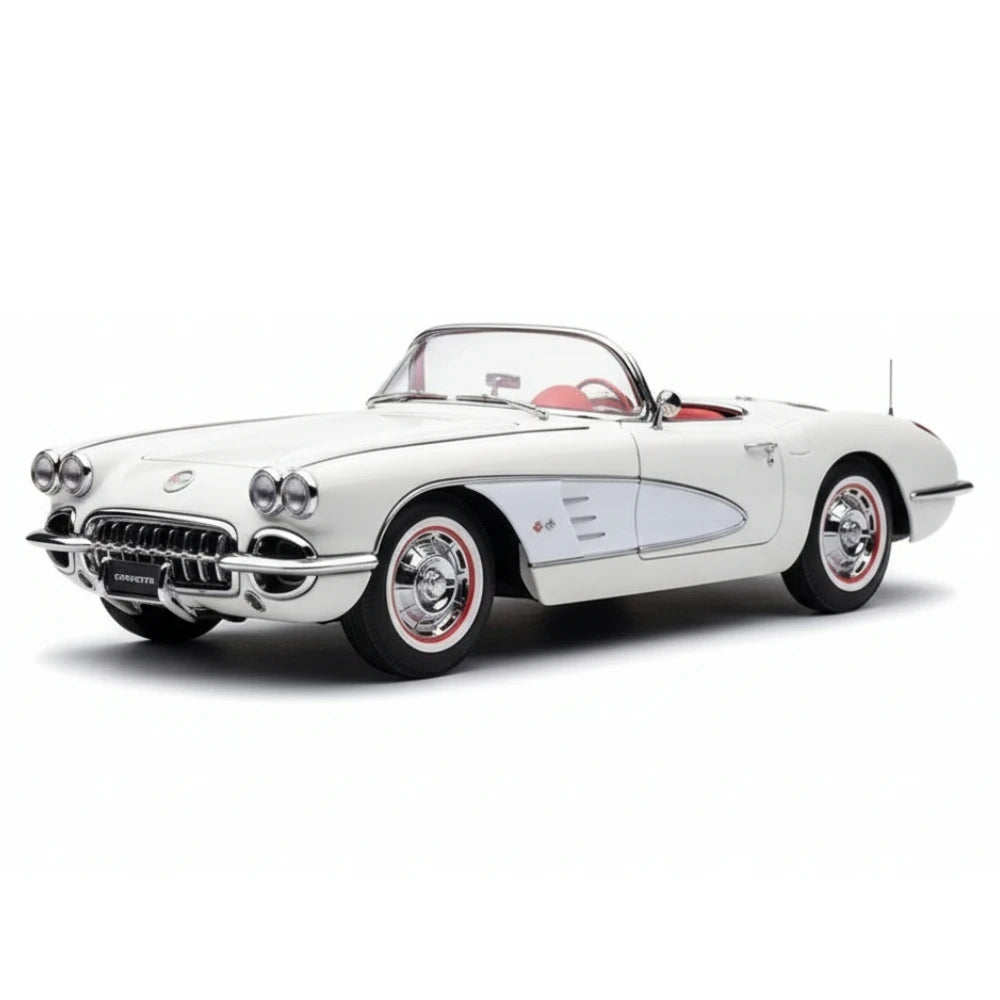 [AutoArt] 1:18 Chevrolet 1959 Corvette C1 White Model Car Die-Cast