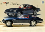 [AutoArt] 1:18 Chevrolet 1963 Corvette C2 Blue Model Car Die-Cast